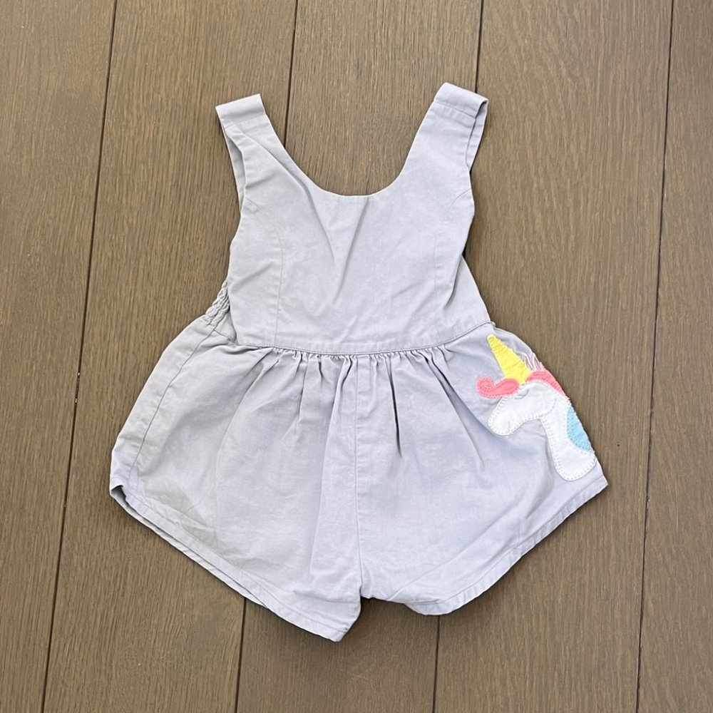 Grace and James Cotton Unicorn Overall Shorts